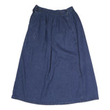 CALVIN KLEIN Womens Blue Denim A-Line Midi Cotton Blend Skirt UK 6 Casual