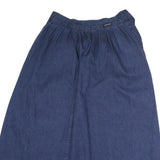CALVIN KLEIN Womens Blue Denim A-Line Midi Cotton Blend Skirt UK 6 Casual
