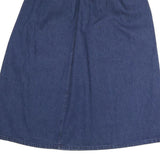 CALVIN KLEIN Womens Blue Denim A-Line Midi Cotton Blend Skirt UK 6 Casual