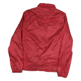 CALVIN KLEIN Mens Red Nylon Jacket S Plain Zip Lightweight