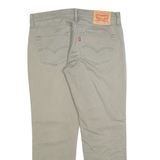 LEVI'S Mens Cotton Blend Beige Slim Straight Trousers W32 L28 Casual Wear