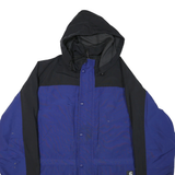 CARHARTT Mens Blue & Black Outdoor Hooded Jacket XL Polyester Blend Colourblock
