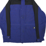 CARHARTT Mens Blue & Black Outdoor Hooded Jacket XL Polyester Blend Colourblock