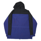 CARHARTT Mens Blue & Black Outdoor Hooded Jacket XL Polyester Blend Colourblock