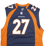 NFL Mens Blue & Orange Broncos Sleeveless Jersey 2XL Polyester Sports Fan Gear
