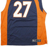 NFL Mens Blue & Orange Broncos Sleeveless Jersey 2XL Polyester Sports Fan Gear
