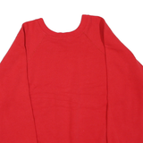 TULTEX Womens Red Sweatshirt L Crew Neck Cotton Blend Pullover Leaves Print