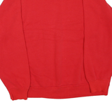 TULTEX Womens Red Sweatshirt L Crew Neck Cotton Blend Pullover Leaves Print
