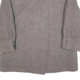 Womens Grey & Pink Plain Double Breasted Jacket L Woven Button Closure