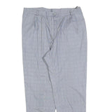 GARDEUR Womens Light Grey Regular Fit Straight Trousers W34 L30 Checked Pattern