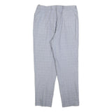 GARDEUR Womens Light Grey Regular Fit Straight Trousers W34 L30 Checked Pattern