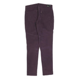 LEVI'S Womens Cotton Blend Slim Purple Zip Trousers W30 L32 Stylish Pocket Zips