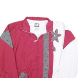 HEAD Womens Red & White Floral Nylon Zip Jacket M Casual Stylish Sport