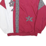 HEAD Womens Red & White Floral Nylon Zip Jacket M Casual Stylish Sport