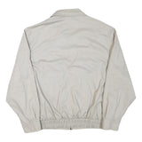 Mens Cream Button Cotton Blend Jacket L Plain Classic Relaxed Fit Casual