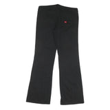 DICKIES Womens Black Regular Fit Straight Leg Trousers W34 L31 Cotton Blend Zip