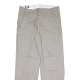 NIKE Mens Regular Fit Beige Cotton Blend Trousers W36 L32 Casual Zip Closure