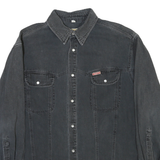 TEDDY'S Mens Black Cotton Blend Shirt L Casual Button-Up Long Sleeve Chest