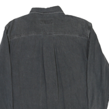 TEDDY'S Mens Black Cotton Blend Shirt L Casual Button-Up Long Sleeve Chest