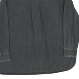 TEDDY'S Mens Black Cotton Blend Shirt L Casual Button-Up Long Sleeve Chest