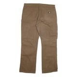 DICKIES Mens Cotton Blend Brown Regular Straight Trousers W40 L32 Workwear