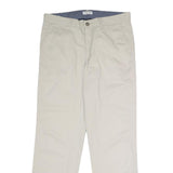 NAUTICA Mens Classic Beige Cotton Blend Trousers W34 L32 Zip Closure Comfortable