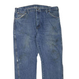 DICKIES Mens Blue Regular Fit Straight Denim Jeans W40 L32 Workwear Durable Zip