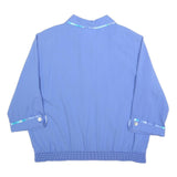 GRAFF Womens Blue Floral Printed Top 3/4 Sleeve Collared L Button Fastening