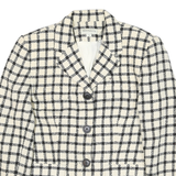 ANTTAYLOR Womens Black & White Check Wool Blazer Jacket UK 4 Button Closure