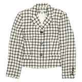 ANTTAYLOR Womens Black & White Check Wool Blazer Jacket UK 4 Button Closure