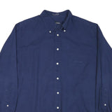 NAUTICA Mens Blue Cotton Blend Button Down Shirt L Classic Fit Long Sleeve