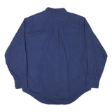 NAUTICA Mens Blue Cotton Blend Button Down Shirt L Classic Fit Long Sleeve