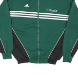 ADIDAS Mens Green & Black Zip Jacket L Polyester Blend Sports Casual Track Top