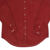 TOMMY HILFIGER Mens Red Corduroy Shirt 2XL Button Down Pocket Casual Cotton