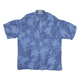 CAMPIA Mens Blue Rayon Hawaiian Shirt XL Tropical Print Short Sleeve Relaxed