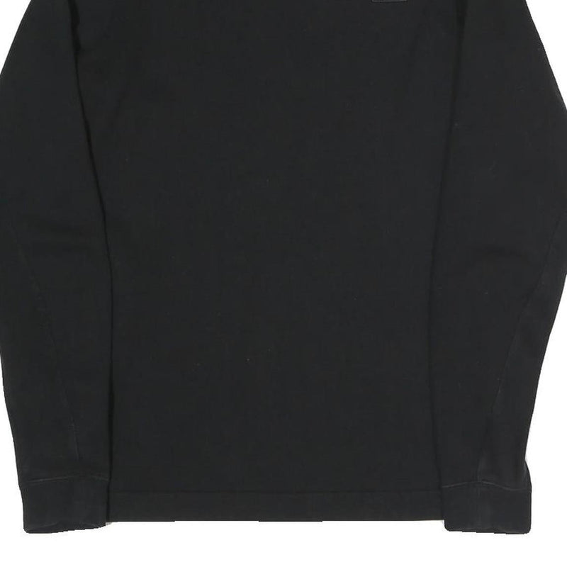 NIKE Mens Black S Crew Neck Cotton Blend Sweatshirt Logo Patch