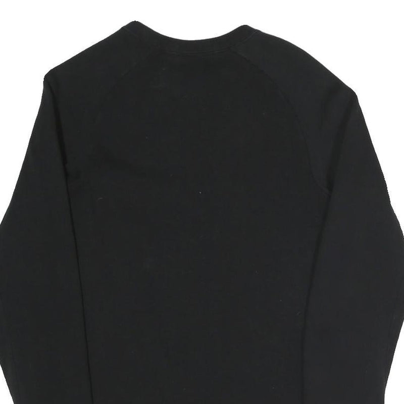 NIKE Mens Black S Crew Neck Cotton Blend Sweatshirt Logo Patch