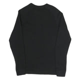 NIKE Mens Black S Crew Neck Cotton Blend Sweatshirt Logo Patch