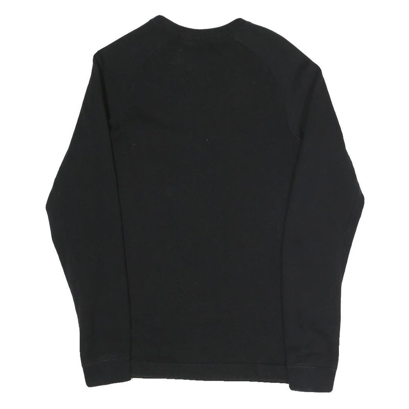 NIKE Mens Black S Crew Neck Cotton Blend Sweatshirt Logo Patch