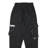 INFAS Womens Black Relaxed Cargo Trousers XXS Cotton Blend Reflective Patch
