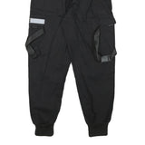 INFAS Womens Black Relaxed Cargo Trousers XXS Cotton Blend Reflective Patch