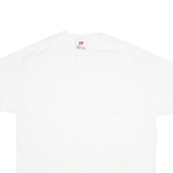 NIKE Mens White Plain T-Shirt XL Short Sleeve Crew Neck Cotton Blend Casual
