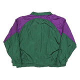 SUNTERRA Womens Green & Purple Nylon Zip Jacket XL Printed Pattern Retro Style