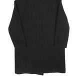 MICHAEL KORS Womens Black Wool Blend Button Jacket M Faux Fur Collar Classic