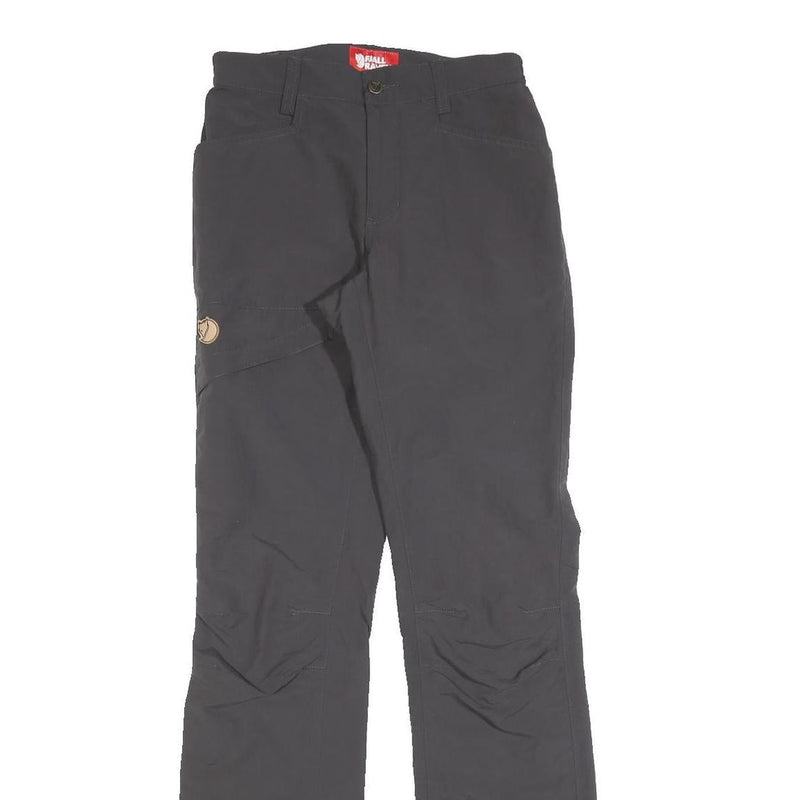 FJALLRAVEN Womens Polyester Blend Slim Black Trousers W26 L32 Outdoor Adventure
