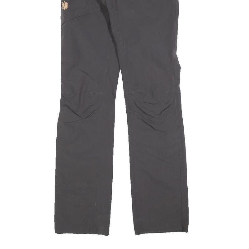 FJALLRAVEN Womens Polyester Blend Slim Black Trousers W26 L32 Outdoor Adventure