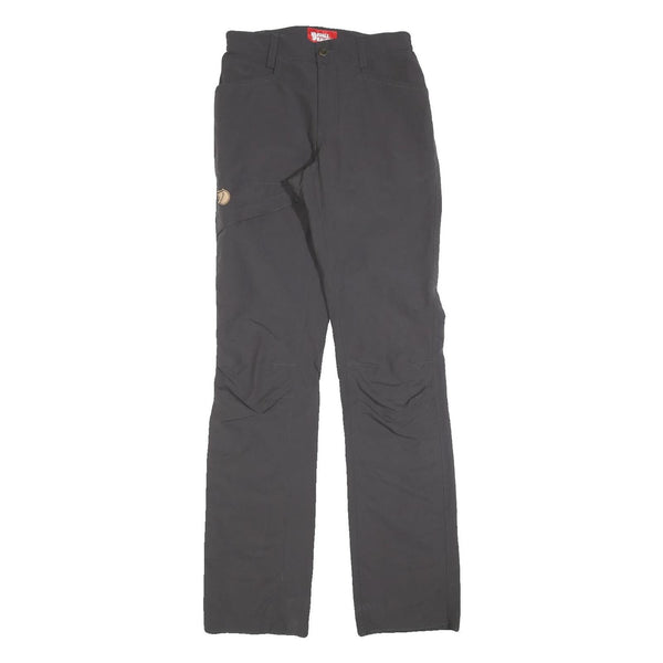 FJALLRAVEN Womens Polyester Blend Slim Black Trousers W26 L32 Outdoor Adventure