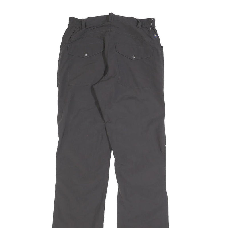 FJALLRAVEN Womens Polyester Blend Slim Black Trousers W26 L32 Outdoor Adventure