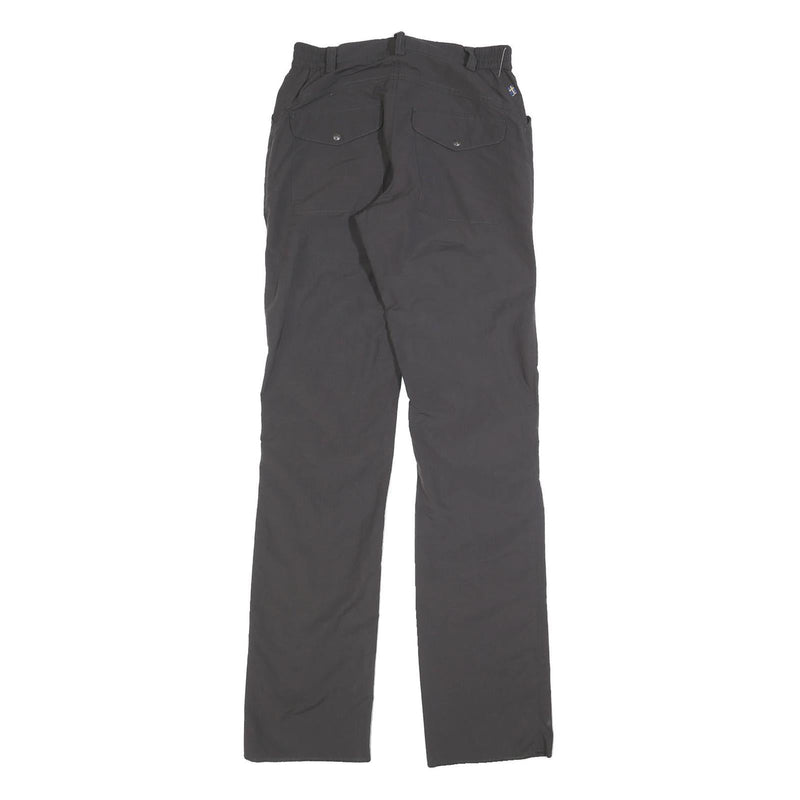 FJALLRAVEN Womens Polyester Blend Slim Black Trousers W26 L32 Outdoor Adventure