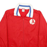 NIKE Mens Red White Blue Track Jacket M Polyester Zip Collar Casual Sportswear